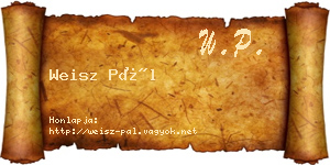 Weisz Pál névjegykártya